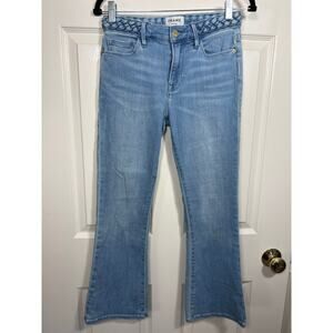 Frame Denim Le Crop Mini Boot in Fountain Braided Medium Wash